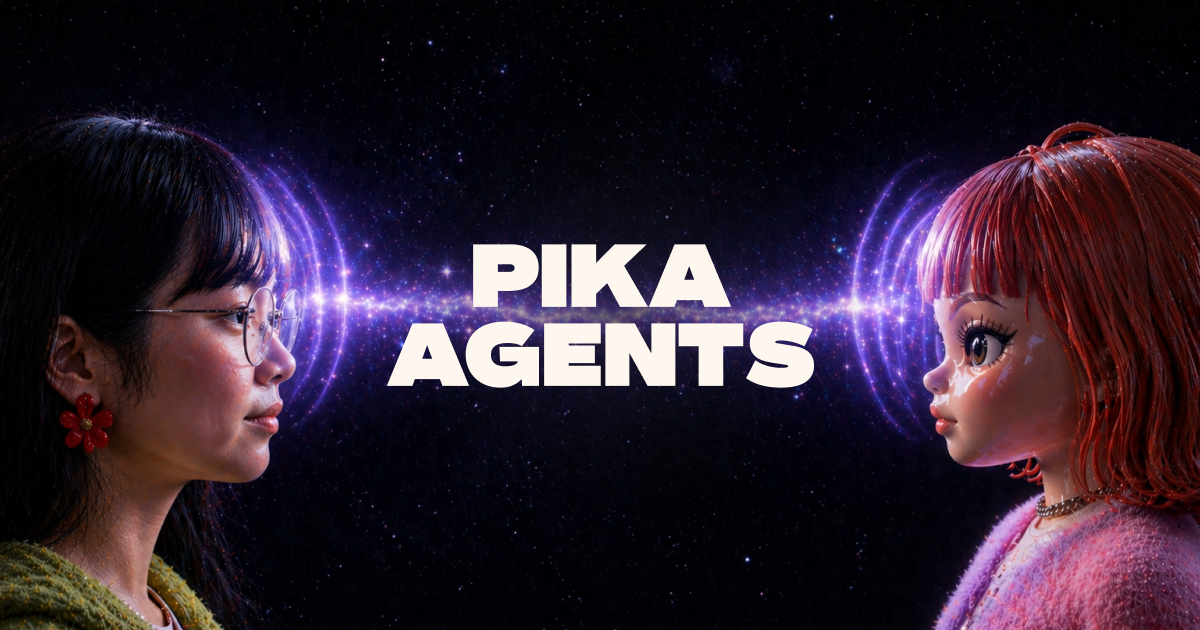 Pika.me homepage showing the Create Your AI Self landing experience